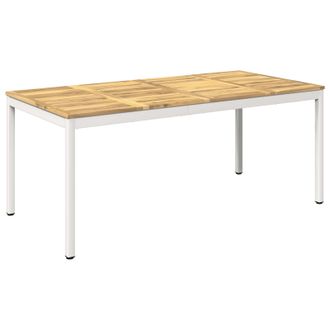 vidaXL Tavolo Da Cena Da Giardino Bianco 180 X 88,5 X 75 Cm Vidaxl