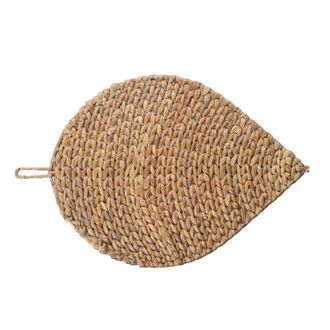 NATYAL Pack de 6 bajoplatos de fibras naturales en forma de hoja 48 x 36 cm