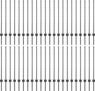 vidaXL Vidaxl - Fence Posts Grey 44 pcs Grey Steel