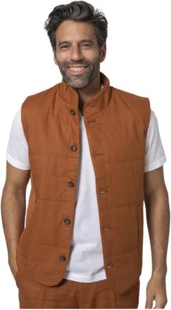 Gran Sasso Jassen - Heren - Bodywarmers - Bruin - M - Linnen - Jassen
