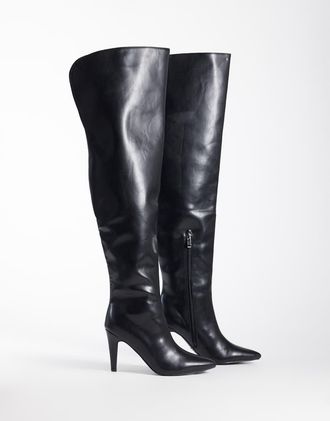 Azalea Wang Azalea Wang - Beaucoup - Stivali cuissard con tacco neri-Nero