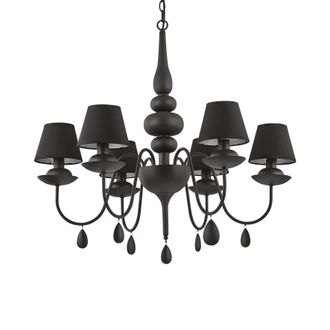 Netlighting Blanche 6 Light Multi Arm Chandelier Black Finish E14