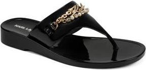 Karl Lagerfeld Vesperina Embellished Flip Flop in Black at Nordstrom Rack, Size 10