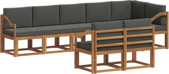 vidaXL Conjunto De Sof&aacute;s De Exterior 8 Uds. Natural Y Antracita Vidaxl