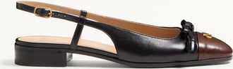 Valentino Garavani Ballerina Slingback Valet Du Roi In Capretto 25Mm Donna NERO/CAFF&Egrave; 35.5