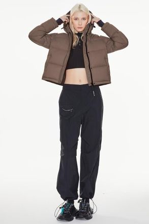 Orolay Puff-O Cropped Down Puffer Jacket in Coffee at Nordstrom, Size X-Large
