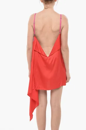 Dsquared2 Satin Slip Dress with Lace Detail Dsquared2