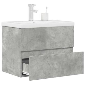 Berkfield Home 2 Piece Bathroom Furniture Set Concrete Grey Engineered Wood