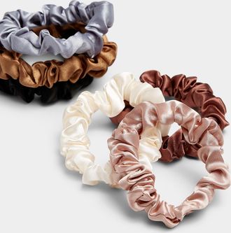 Simons Womens Neutral satiny scrunchies Set of 6