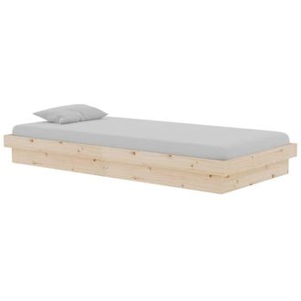 Berkfield Home Beautiful Bed Frame Solid Wood 90x190 cm Single in Light Tan