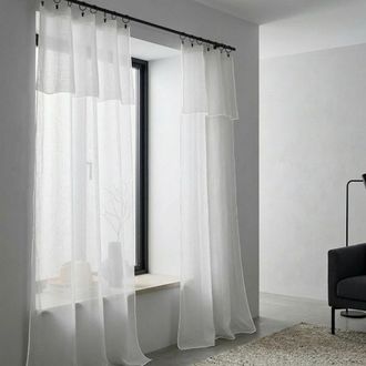 Febronie Visillo panel - juego de 2 algod&oacute;n 140x290 blanco