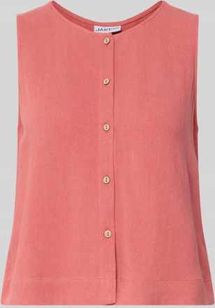 Jake*s Casual Bluse aus Viskose-Mix mit Knopfleiste in Koralle, Gr&ouml;&szlig;e 34