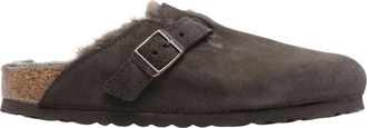 Birkenstock Suede Plush Fur Lining Boston Clogs