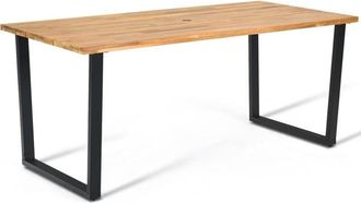 Costway Costway - 175 x 80cm Patio Rectangle Dining Table for 6 Person with Umbrella Hole