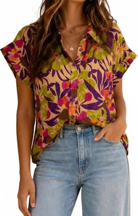 See U Soon Relaxed Button-Up Floral Blouse In Multicolor