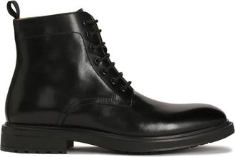 Kazar Klassieke zwarte laarzen van glad leer - Heren - Veterlaarzen - Zwart - 40 EU - Leer - Schoenen