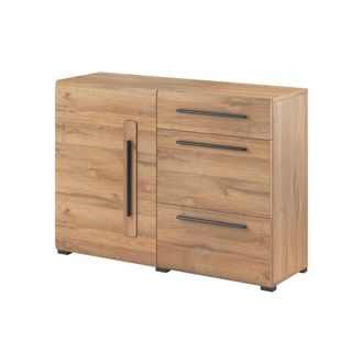 Petits Meubles Aparador 1 puerta 3 cajones estratificado marr&oacute;n