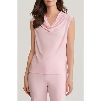 Kasper Cowl Neck Cap Sleeve Knit Top in Tutu Pink at Nordstrom, Size X-Small