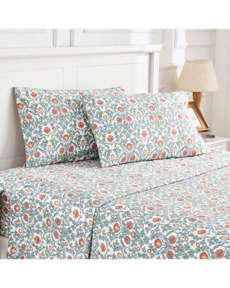 Melange Home M&eacute;lange Home 400 Thread Count Arts & Crafts Floral Pillowcase Set