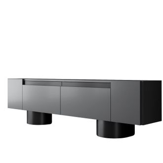 Asir Group LLC Mueble Tv, Mesa Tv, Mueble Bajo. Stand Antracita Negro