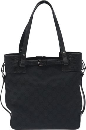 Gucci Gg Canvas Black Canvas Tote Bag (Pre-Owned)