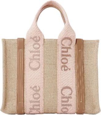 Chloé Woody Linen Canvas Tote