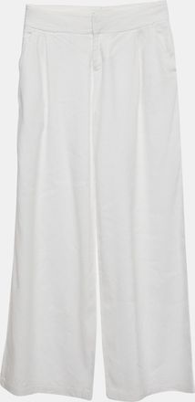 Alice & Olivia Alice + Olivia Classics White Cotton Wide Leg Pants