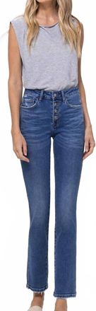 Flying Monkey Melissa Mid Rise Straight Leg Jeans In Blue
