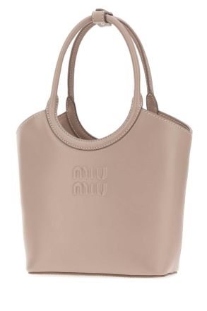 Miu Miu Womens Dove Grey Leather Ivy Handbag Pomice Borse A Mano Bag