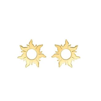 Tresorra 14K Yellow Gold Flaring Sun Stud Earrings