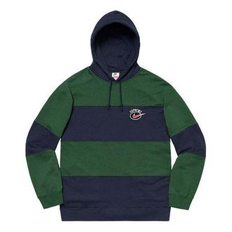 SUPREME SS19 x Nike Stripe Hooded Sweatshirt Blue SUP-SS19-10154