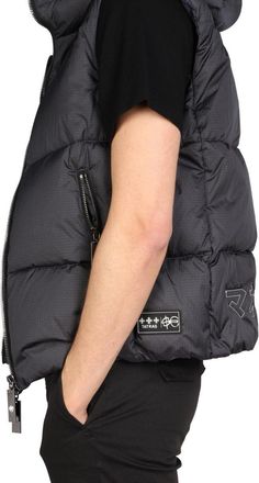 Tatras Hooded High Neck Nylon Vest - Black