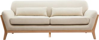 Miliboo Miliboo - Sof&aacute; N&oacute;rdico 3 Plazas Beige Patas Madera Yoko