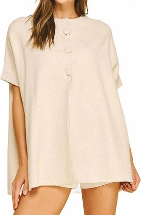 Pinch Design Three Button Sweater In Cream