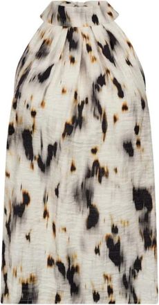 Co'Couture Stijlvolle Haltertop in Bone Kleur - Dames - Tops zonder mouwen - Veelkleurig - S - Tops