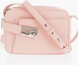 Ferragamo Leather Camera Bag With Silver Detail Salvatore Ferragamo