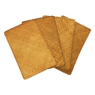 OEM Juego De 4 Manteles Individuales De Herbario Natural, Manteles Individuales Rectangulares De Rat&aacute;n Tejidos A Mano, Manteles Individuales De Paja Para 