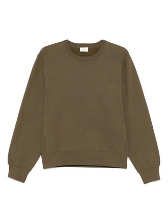 Saint Laurent Cassandre-embroidered sweatshirt - women - Cotton - S - Green
