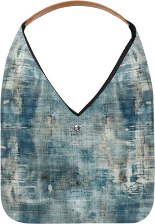 Generic Blue Vintage Mottled Texture Reusable Lightweight Grocery Bags - Foldable Into Compact Pouch, Washable & Sturdy, Multipurpose for Shopping and Travel