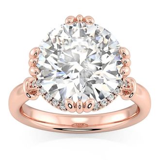 Pompeii3 Certifed 5 1/2Ct Round Diamond Engagement Ring 14k Gold Lab Grown