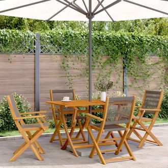 vidaXL Sillas De Jard&iacute;n Reclinables 4 Uds Madera Maciza Acacia Gris Vidaxl