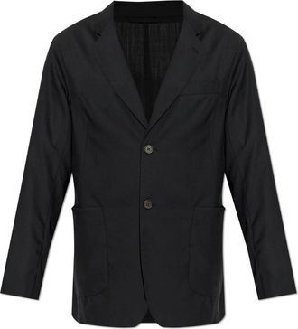 Emporio Armani Wollen blazer met inkeping revers - Heren - Blazers - Zwart - M - Wol - Jassen