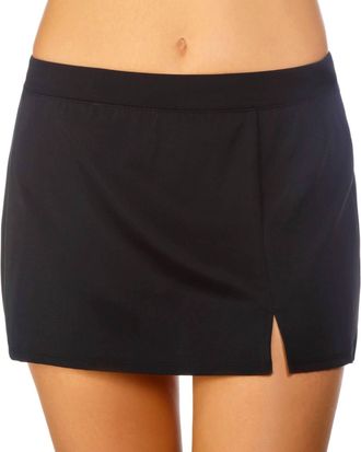 Caribbean Joe Womens Caribbean Side Slit Swim Skirt In Joe Black