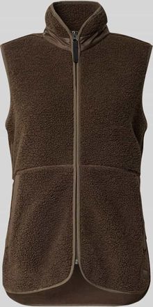 Didriksons 1913 Fleeceweste mit Stehkragen Modell SIV in Dunkelbraun, Gr&ouml;&szlig;e 38