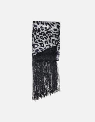Nooki Design Womens STEVIE LAME SCARF IN SILVER LEO - Black - Size: ONE
