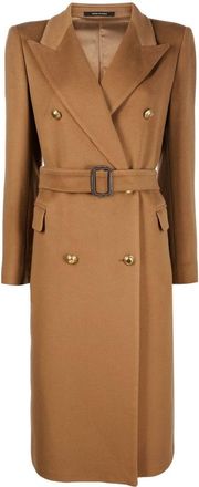 Tagliatore Jole double-breasted trench coat - women - Cashmere/Cupro - 42 - Brown