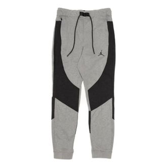 Nike Jordan Mens Air Jordan Stripe Printing Logo Lacing Bundle Feet Sports Pants/Trousers/Joggers Gray DQ7320-091