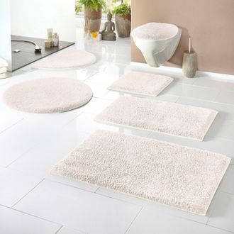 My Home Badematte »Maren, Badvorleger, Badezimmer Teppich« Höhe 15 mm rutschhemmend beschichtet fussbodenheizungsgeeignet Bio-Baumwolle, Badteppich, Badematte