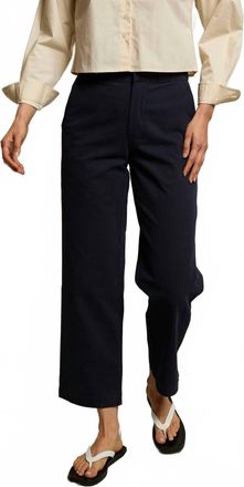 perfectwhitetee Pia Twill Pants In Navy