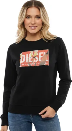 Diesel Black Graphic Crew Neck Sweatshirt